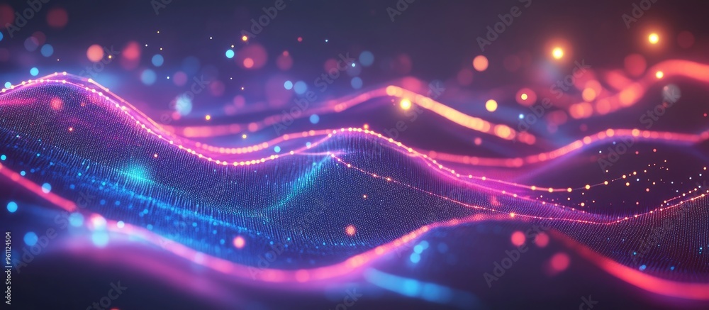 Poster geometric abstract background showcasing big data visualization futuristic infographic design featur
