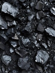 Processed collage of industrial pea coal surface texture. Background for banner, backdrop or texture for 3D mapping
