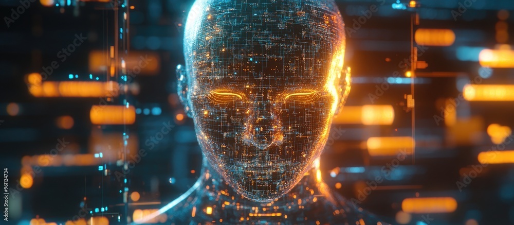 Poster virtual digital representation of artificial intelligence with a focus on deep learning concepts sho
