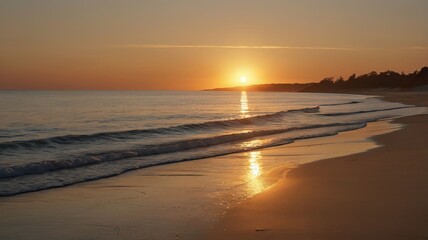 Fototapeta premium Sunrise or sunset landscape Stock photography Ai gen