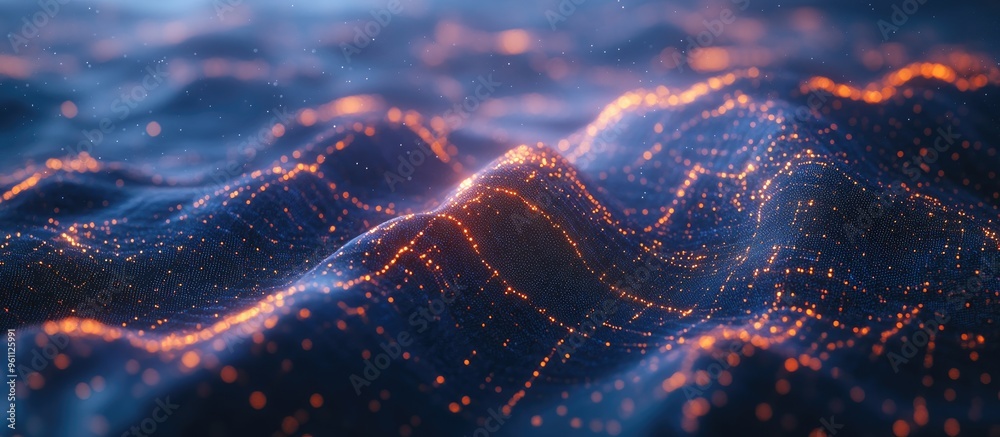 Poster abstract modern polygonal concept for analytics 3d visualization of large data sets business and sci