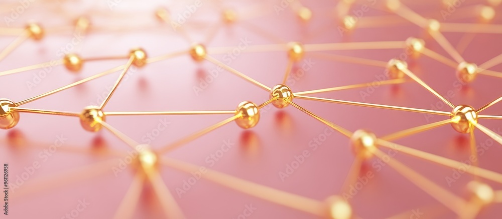 Poster 3D rendering of numerous interconnected points linked by lines