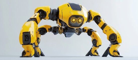 3D illustration of a yellow robot
