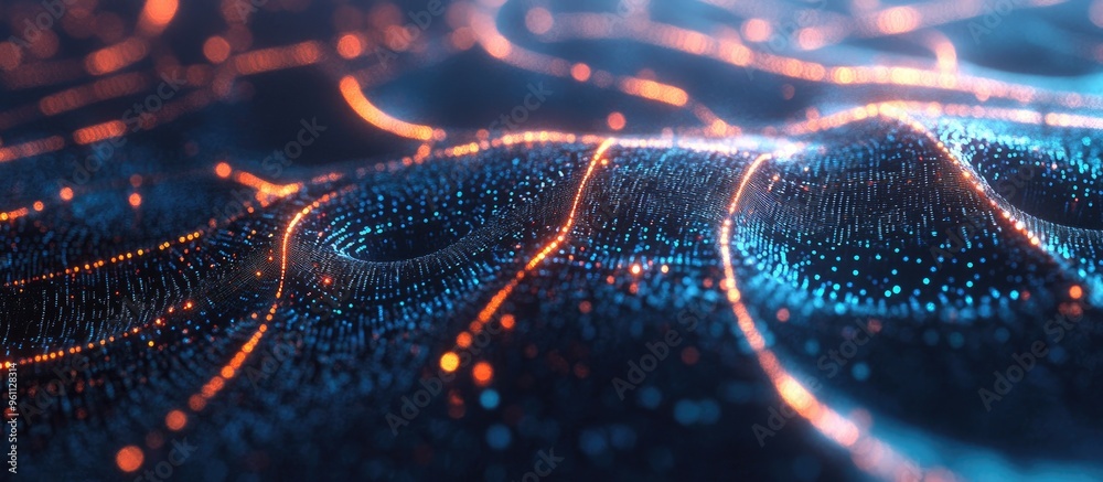 Aufkleber abstract representation of artificial intelligence in a technological web environment virtual concep