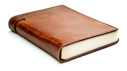 Obraz premium A brown leather-bound journal or diary.