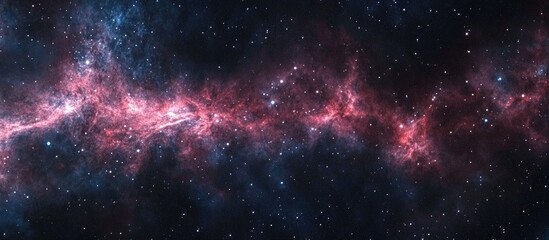 Naklejka premium Vast star field and vibrant nebula in the depths of space countless light years away from our planet