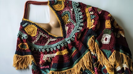 Revamp Your Space: Bohemian Crochet Bikini and Wide-Leg Pants – A Vibrant Nature-Inspired Fashion Look as a Poster for Sporty Interiors!