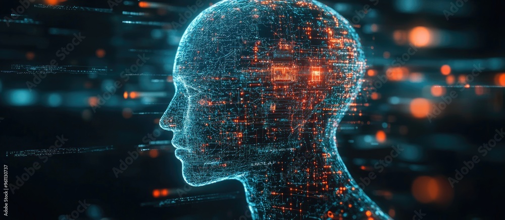Poster ai and machine learning technology concepts in neural networks