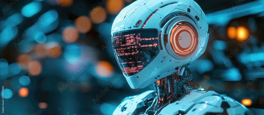 Poster 3d visualization of robotics and artificial intelligence concepts