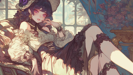 日本発のロリータファッションを楽しむクールな女性