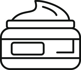 Open jar with a moisturizing cosmetic cream for skin care