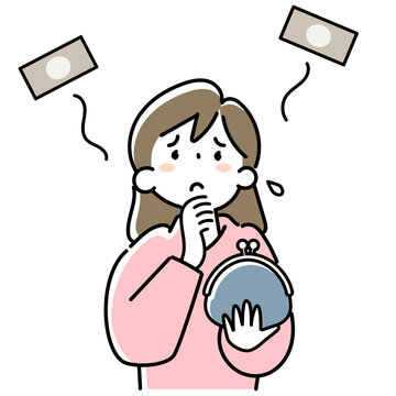 出費がかさんで困る若い女性の上半身