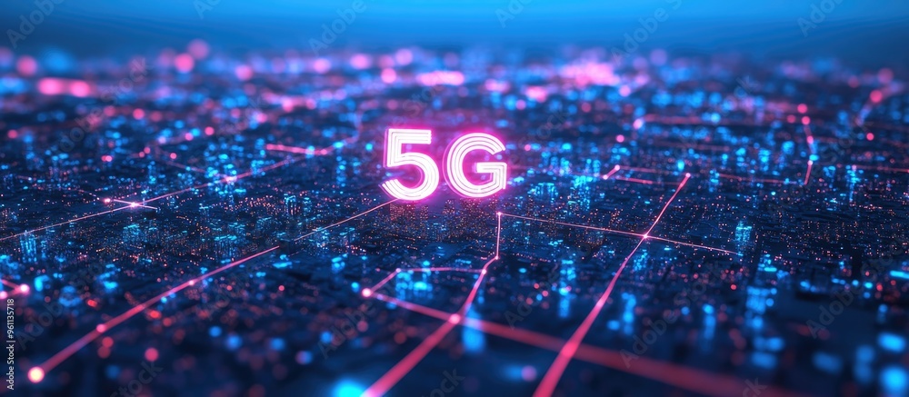 Poster 5g internet connection technology concept global community and networking smart city infrastructure 