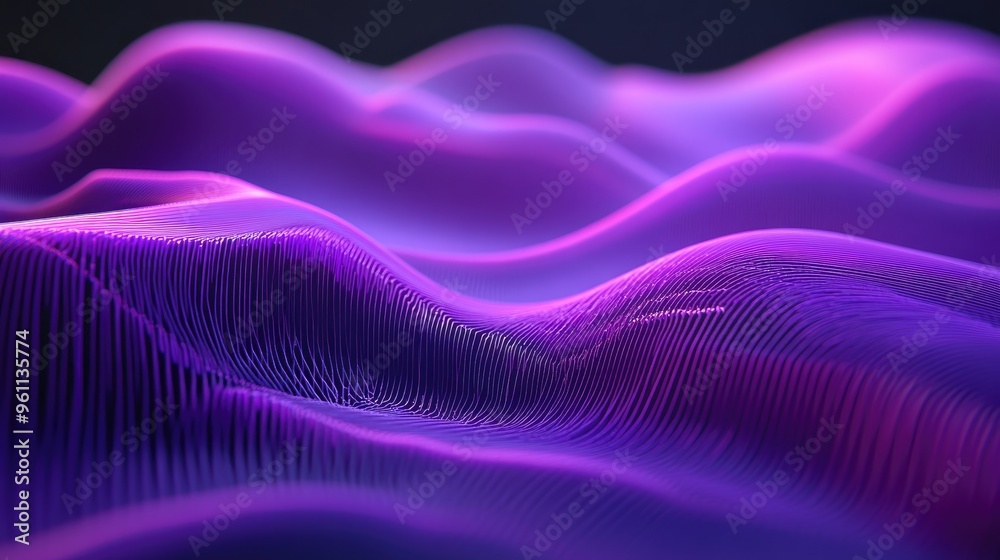 Poster abstract violet wave lines representing big data visualization