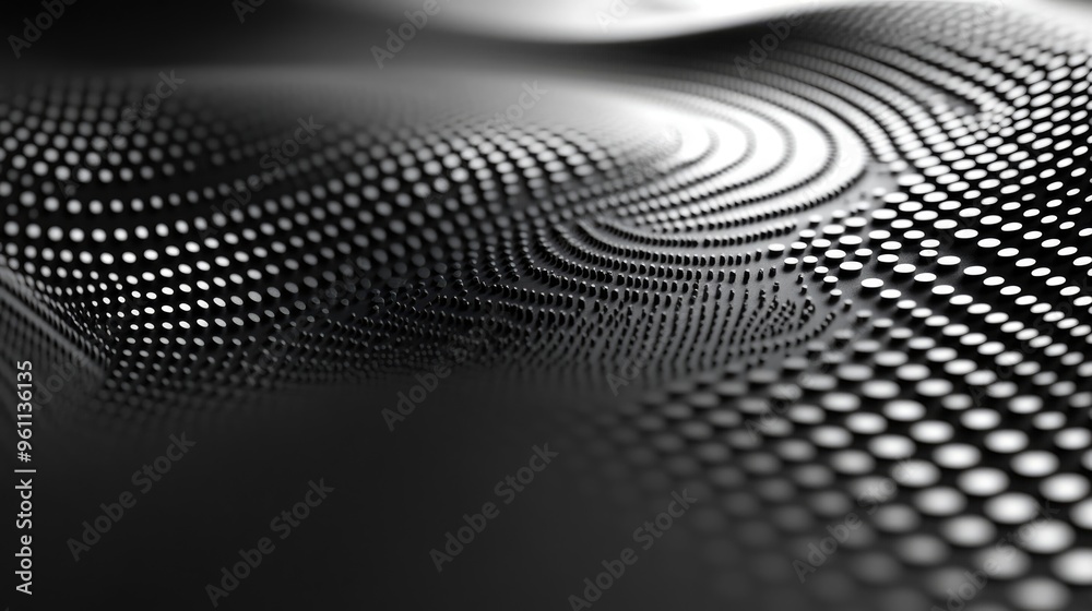 Poster abstract halftone background featuring a dotted and circular pattern created in raster clip art styl