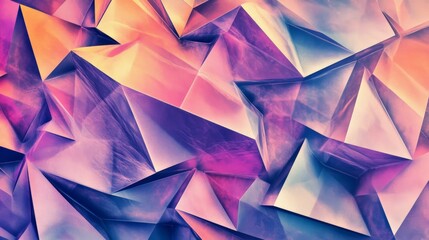 Fototapeta premium Abstract geometric background with vibrant colors and triangular shapes creating a dynamic and modern artistic texture.