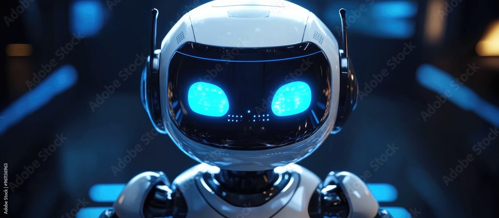 Aufkleber 3d rendering of a robotic assistant designed for business applications powered by artificial intelli