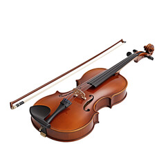 Fototapeta premium Close up of a violin with bow, showcasing craftsmanship in musical instruments
