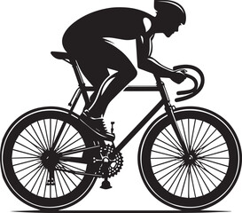 Black and white cycle silhouette design