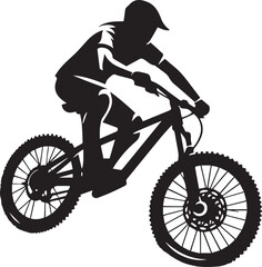 Naklejka premium Black and white cycle silhouette design