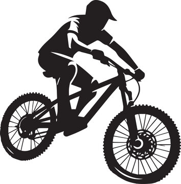 Black and white cycle silhouette design