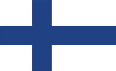 Naklejka premium Nationall flag of Finland. Vector illustration 