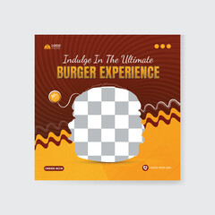 Excellent Delicious burger food ads social media post