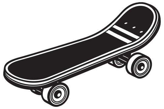 recommend clip art: skateboard silhouette vector illustration white background