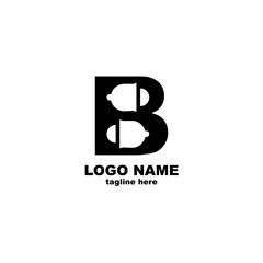 initial B bell logo design vector