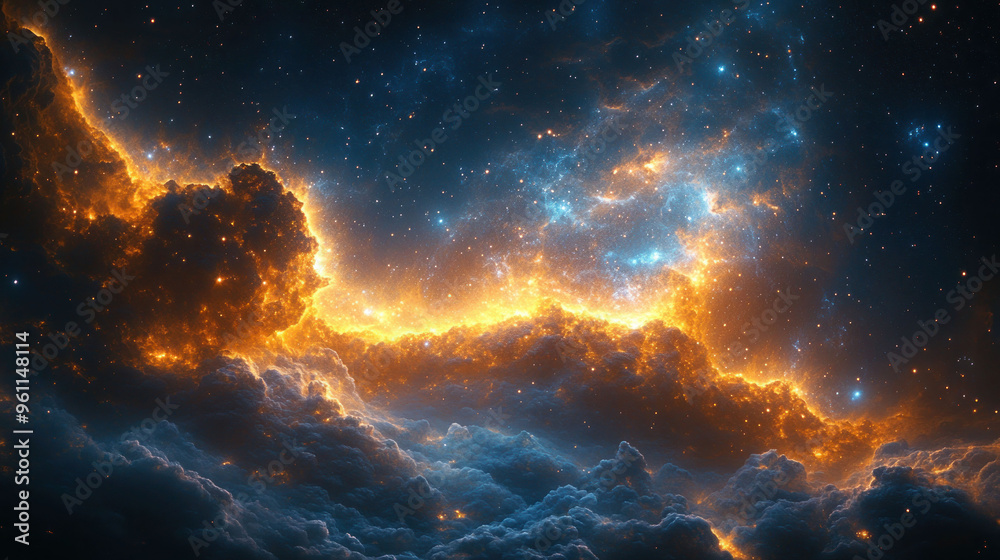 Wall mural milky way in the night