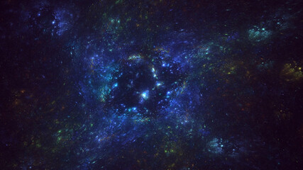 3D manual rendering abstract multicolor fractal light background. Its not AI Generatd illustration.