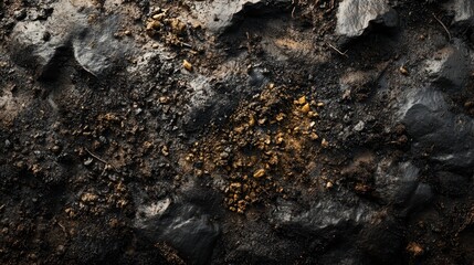 Organic compost, rich and dark soil, 3D illustration