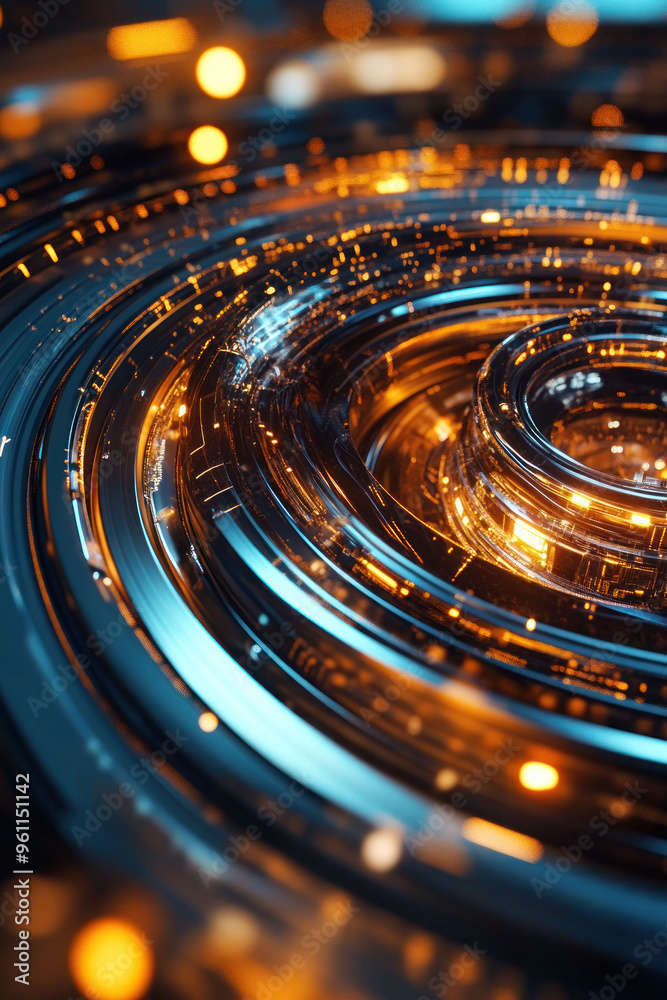 Poster abstract background with circles technology