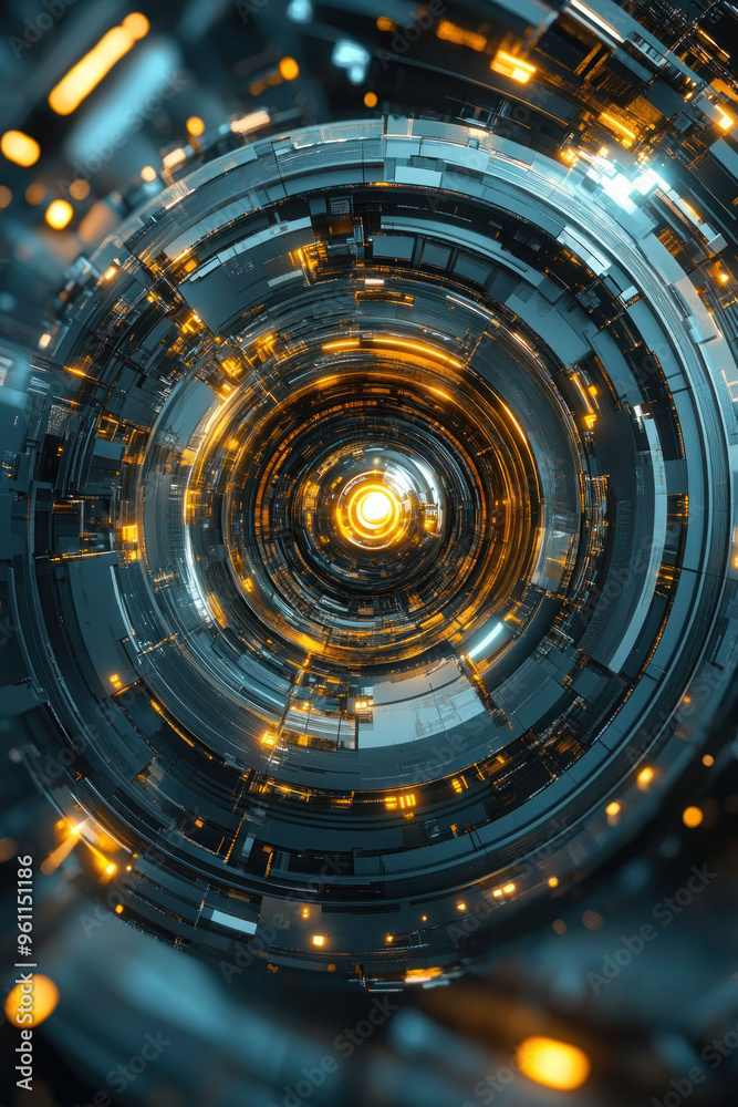Poster abstract background with circles technology