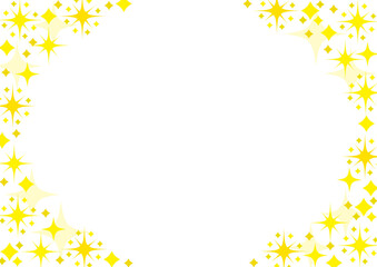 キラキラ背景フレーム　黄色　サイズ比率4:3