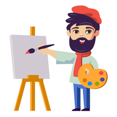 french artist cartoon vector illustration