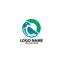 letter O bird logo design vector