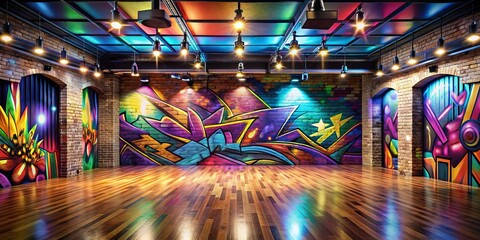 Vibrant Breakdance Stage With Graffiti