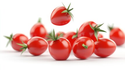 Transparent background baby plum tomatoes. Generative AI 