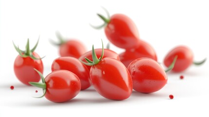 Transparent background baby plum tomatoes. Generative AI 