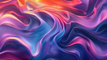 Abstract vivid colorful wave flowing express energetic texture. Seamless texture of vividness curve swirling convey sense of harmony and wonderful scene perfect for effect and graphic design. AIG51.