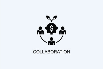 Collaboration Vector Icon Or Logo Illustration