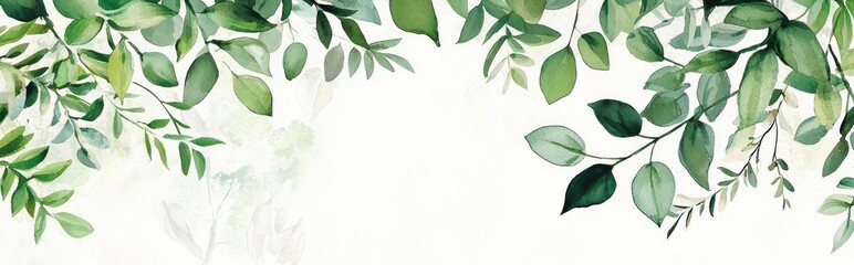 Elegant Watercolor Leaves: A Serene Botanical Illustration for Nature Lovers