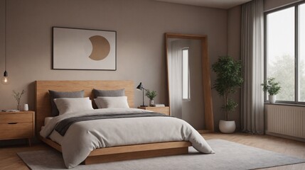 Fototapeta premium A master bedroom interior image.