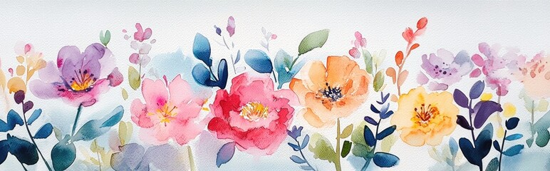 Vibrant Watercolor Floral Arrangement: A Celebration of Nature's Colors and Beauty