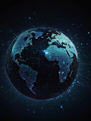 Naklejka premium Digital Technology Globe in a Cyber Space