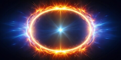 Fototapeta premium Glowing abstract energy circle halo scene in