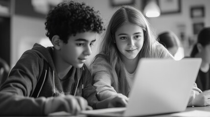 Young man and woman at a desk