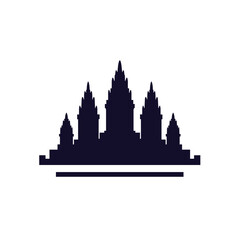 Obraz premium Silhouette Prambanan Tample Vector
