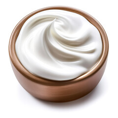 Smears of beautiful white cream on an empty background. isolated on white background